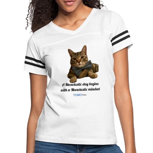 Meowtastic Mindset - Women's V-Neck Football Tee