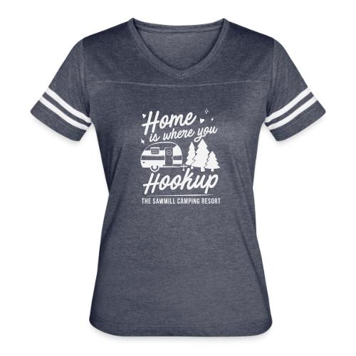 Home Is Where You Hookup - Women's V-Neck Football Tee