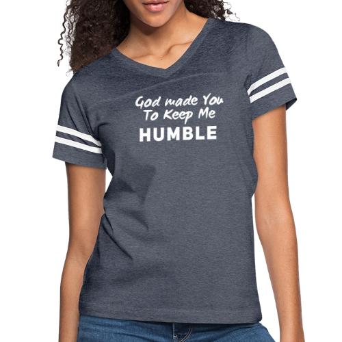 Christian humility (white) - Women's V-Neck Football Tee