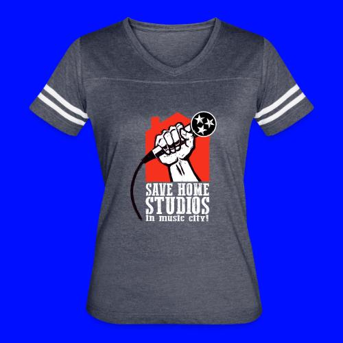 Save Home Studios In Music City - Women's V-Neck Football Tee