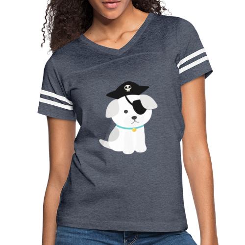 Dog with a pirate eye patch doing Vision Therapy! - Women's Vintage Sports T-Shirt