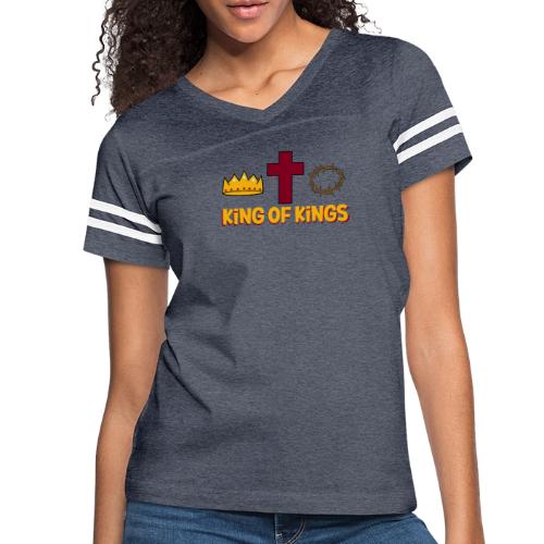 Christ the King – King of Kings Biblical Faith - Women's V-Neck Football Tee