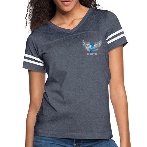 Diabetes - Strength and Courage - Women's V-Neck Football Tee
