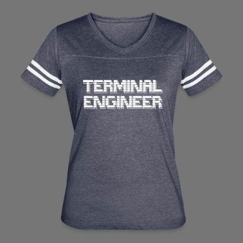 Terminal Engineer ASCII Double Print - Women's V-Neck Football Tee