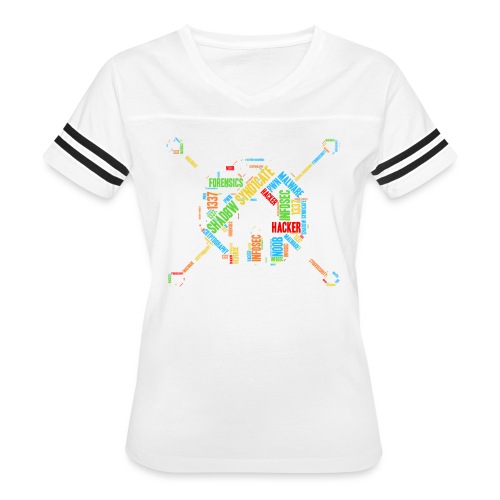 Shad0w Synd1cate Logo Word Cloud (Color) - Women's V-Neck Football Tee