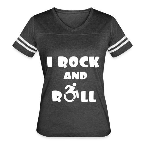 I rock and roll in my wheelchair, Music Humor * - Women's Vintage Sports T-Shirt