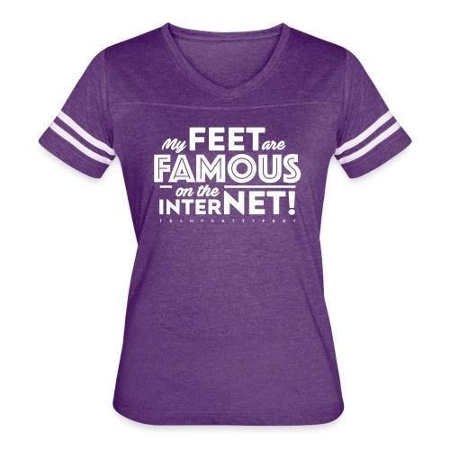 My Feet Are Famous On The Internet! - Women's V-Neck Football Tee