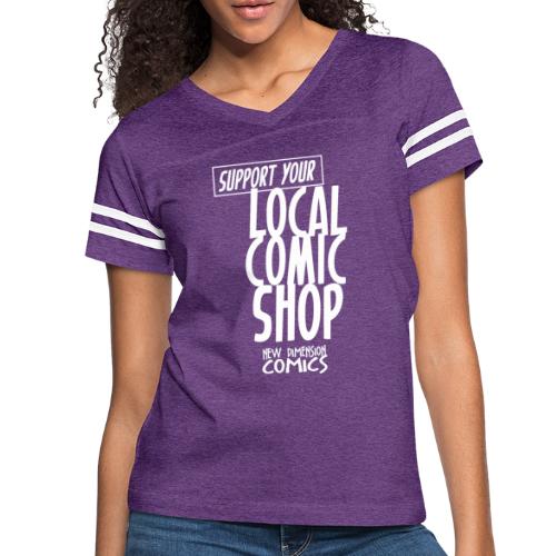 Support Your Local Comic Shop - Women's V-Neck Football Tee