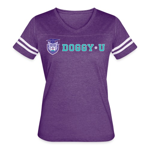 Teal Horizontal Doggy•U Logo - Women's Vintage Sports T-Shirt