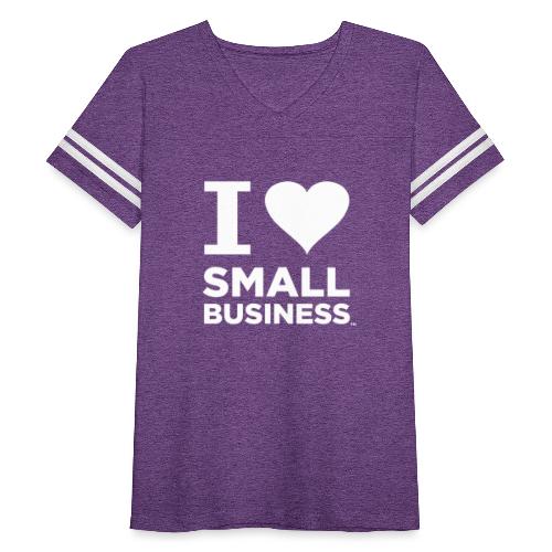 I Heart Small Business Logo (All White) - Women's Vintage Sports T-Shirt
