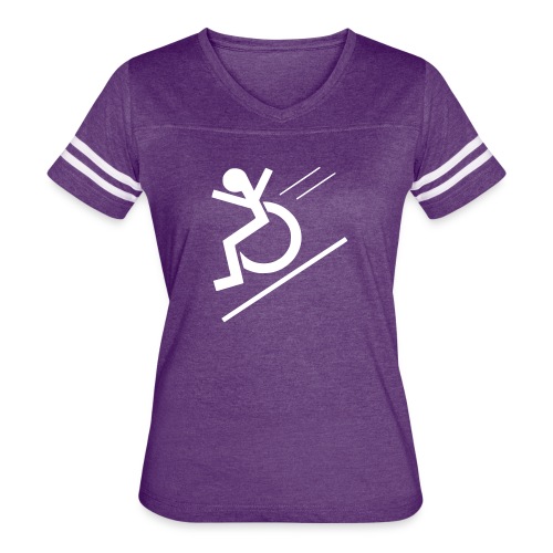 Free fall in wheelchair, wheelchair from a hill - Women's V-Neck Football Tee