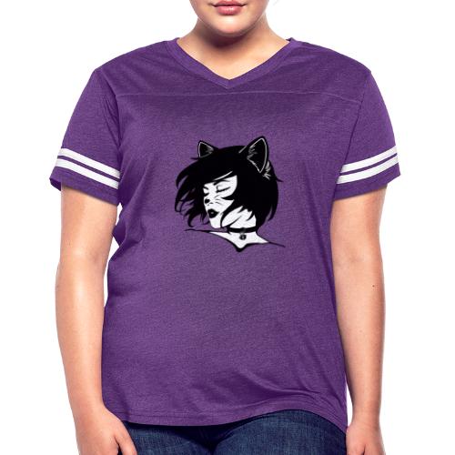 Cute Kitty Cat Halloween Costume (Tail on Back) - Women's Vintage Sports T-Shirt