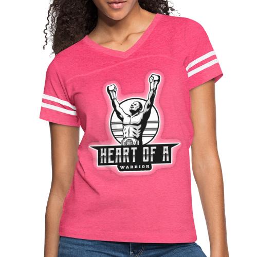 Heart Of A Warrior - Women's V-Neck Football Tee