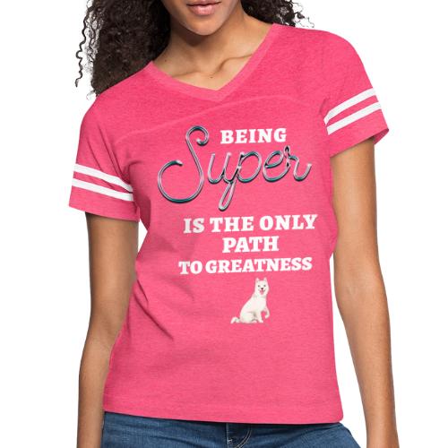 Being Super - Women's V-Neck Football Tee