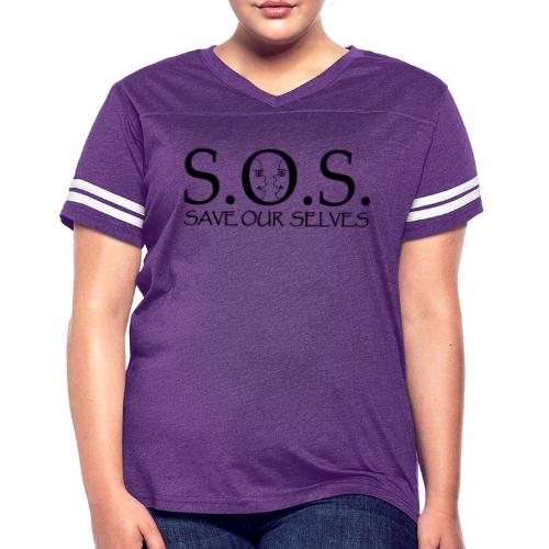 SOS Black on Black - Women's Vintage Sports T-Shirt
