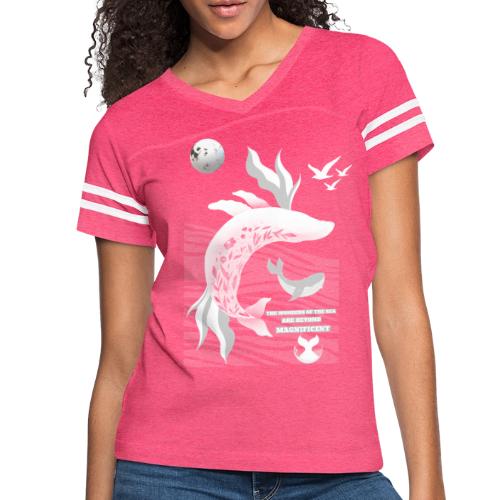 The Wonders Of The Sea - Women's V-Neck Football Tee