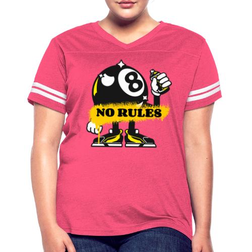 No Rules 8 Ball - Women's V-Neck Football Tee