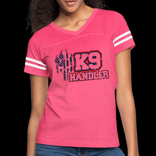 K9 Handler Front with Logo On Side - Women's Vintage Sports T-Shirt