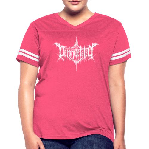Decorpsetated Logo White - Women's V-Neck Football Tee