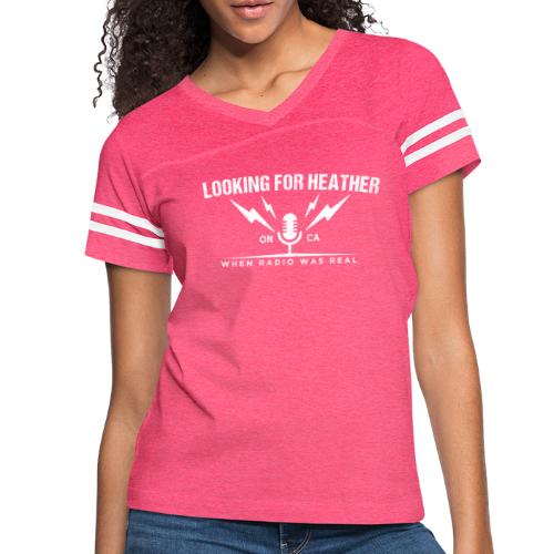 Looking For Heather - When Radio Was Real (White) - Women's V-Neck Football Tee