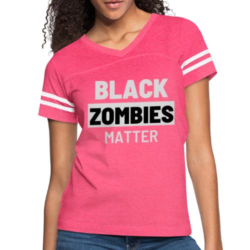 Black Zombies Matter - Women's V-Neck Football Tee