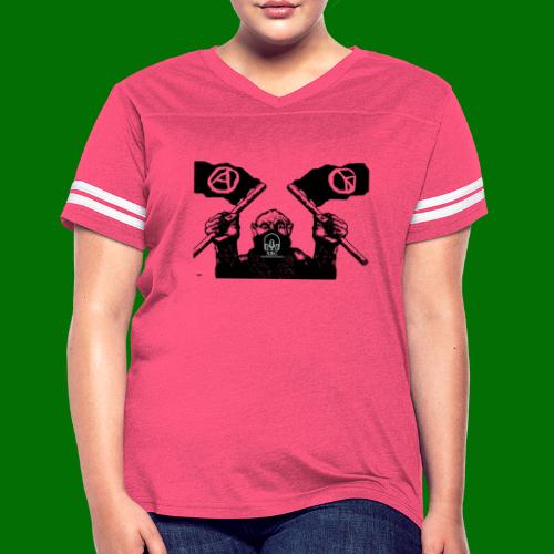 anarchy and peace - Women's V-Neck Football Tee