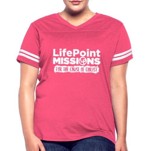 LifePoint Missions logo Main white - Women's V-Neck Football Tee