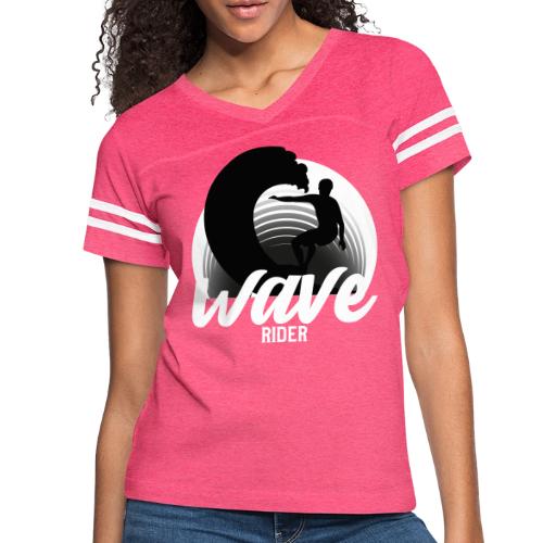 Wave Rider - Women's V-Neck Football Tee