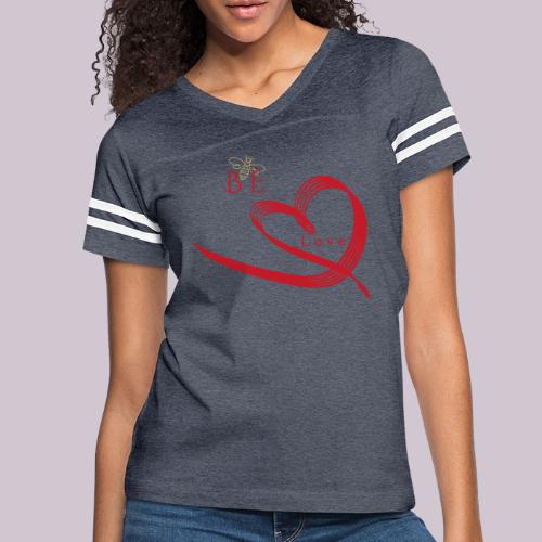 BE LOVE - Women's V-Neck Football Tee