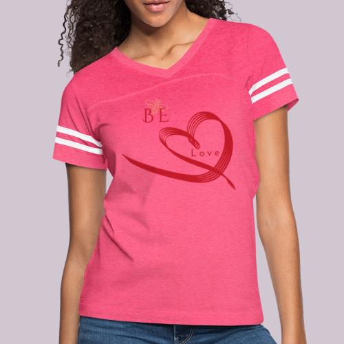 BE LOVE - Women's V-Neck Football Tee