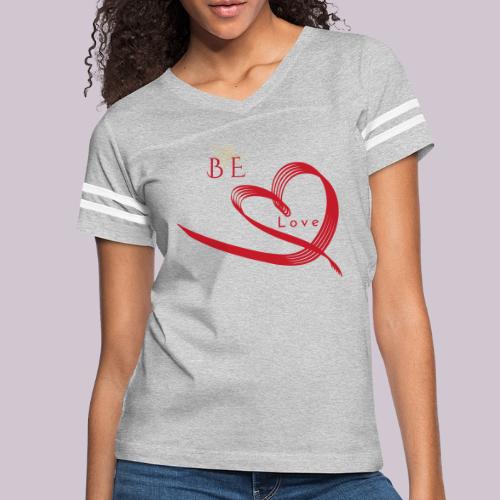 BE LOVE - Women's V-Neck Football Tee