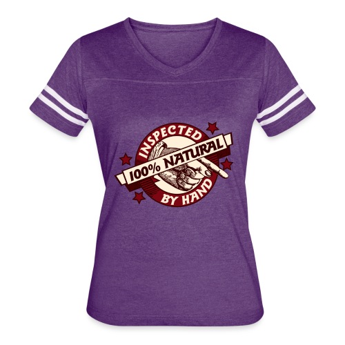 100% Natural Inspected by Hand - Women's V-Neck Football Tee