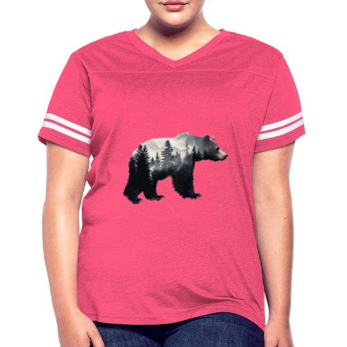 Forest Within the Bear - Women's V-Neck Football Tee