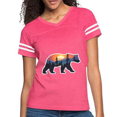 Mountain Spirit Bear - Women's V-Neck Football Tee