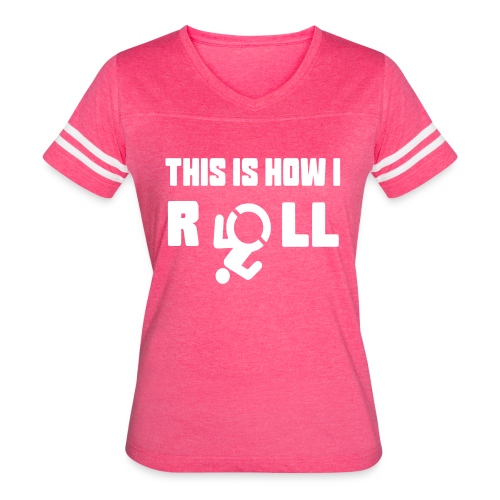 This is how i roll in my wheelchair - Women's V-Neck Football Tee