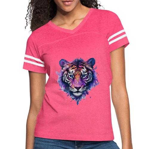 Mystic Violet Tiger - Women's V-Neck Football Tee