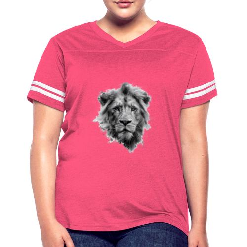 Lion: Monochrome King - Women's V-Neck Football Tee