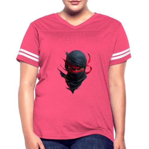 Crimson Stare Ninja - Women's V-Neck Football Tee
