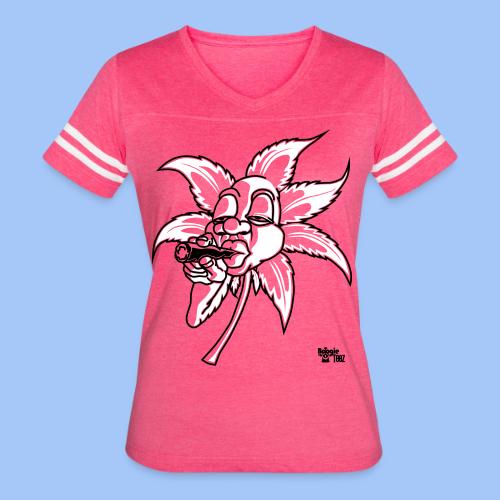 smoking leaf - Women's V-Neck Football Tee