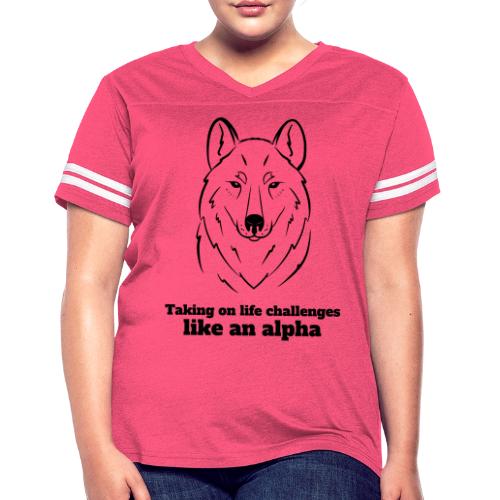 Taking On Life Challenges Like An Alpha - Women's V-Neck Football Tee