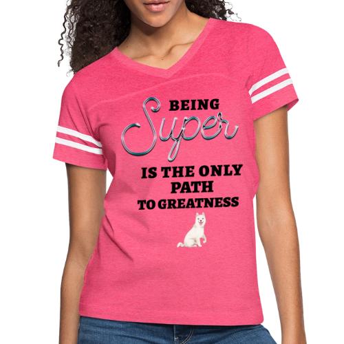 Being Super - Women's V-Neck Football Tee