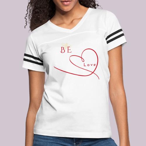 BE LOVE - Women's V-Neck Football Tee