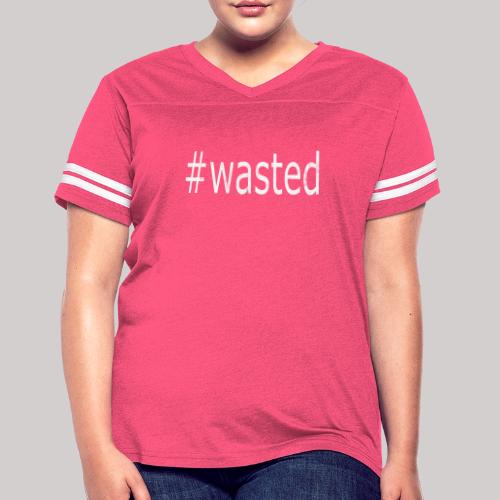 Hashtag Wasted - Women's V-Neck Football Tee