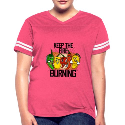 keep the fire burning - Women's V-Neck Football Tee