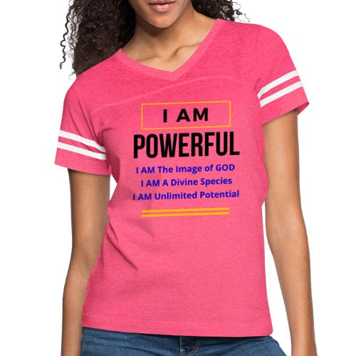 I AM Powerful (Light Colors Collection) - Women's Vintage Sports T-Shirt