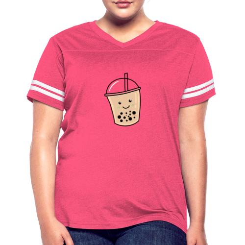 Kawaii Bubble Tea - Women's V-Neck Football Tee