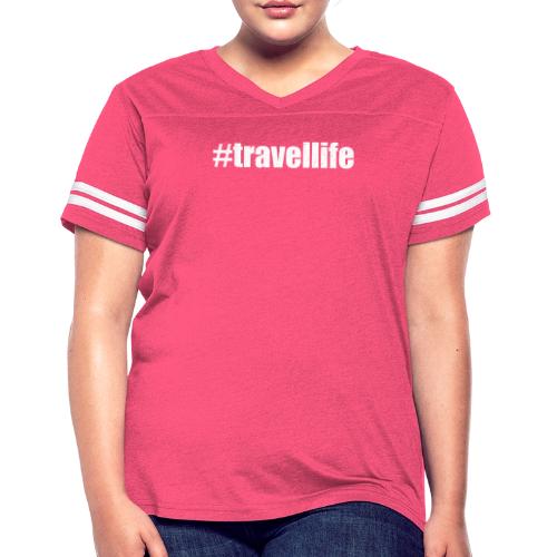 #TRAVELLIFE 0002 - Women's V-Neck Football Tee
