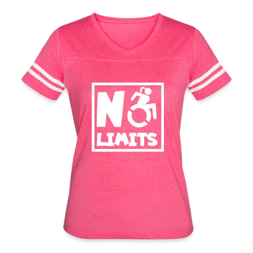 No limits for this female wheelchair user - Women's Vintage Sports T-Shirt