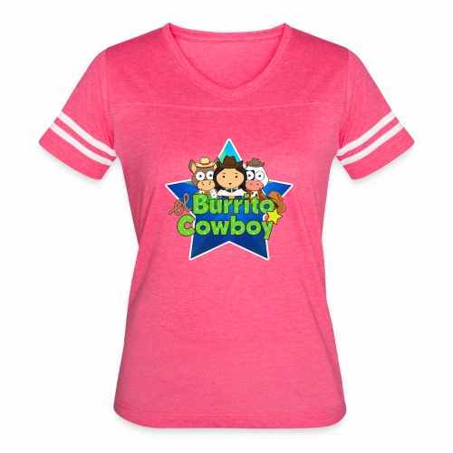 El Burrito Cowboy Star - Women's V-Neck Football Tee