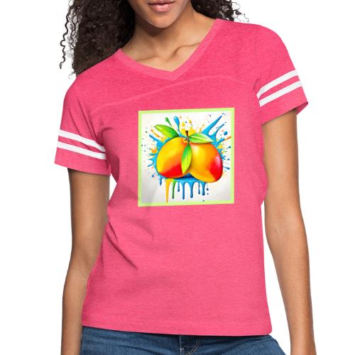 Mango Splash of Color - Women's V-Neck Football Tee